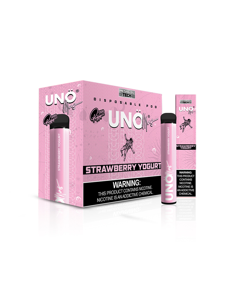 Uno Mas Disposable Strawberry Yogurt (Box of 10) Vape UNO US